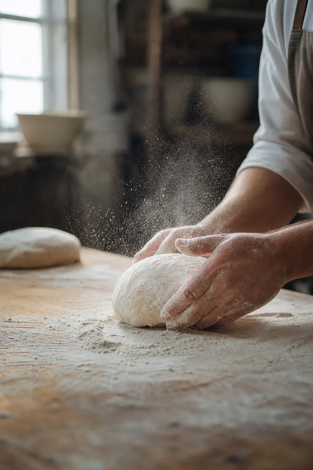 Baker shaping dough