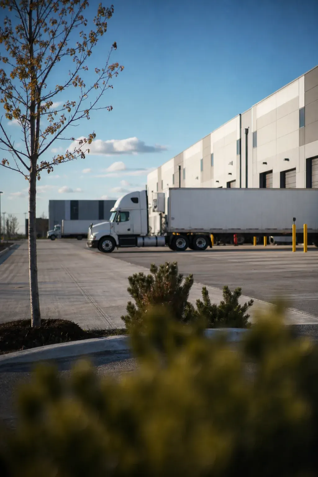 Industrial park with logistics warehouses