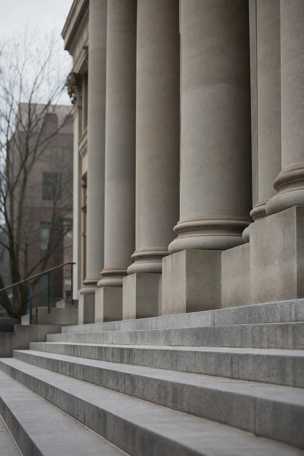 Courthouse steps and columns