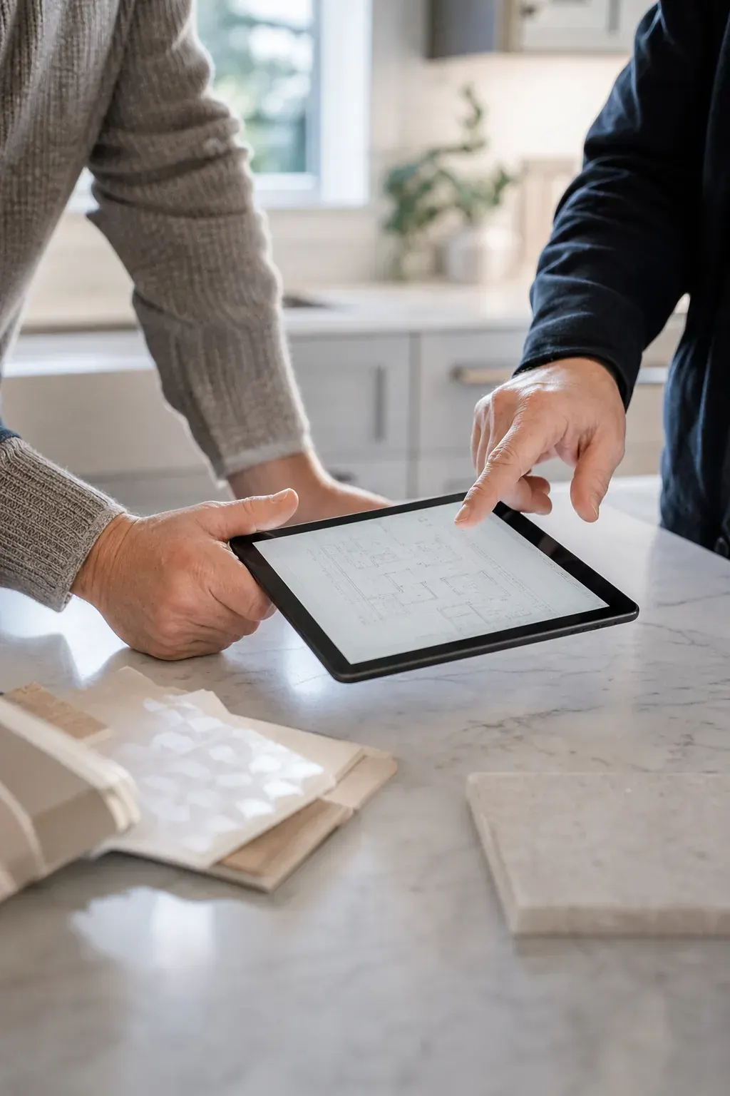 Contractor reviewing an estimate with a homeowner
