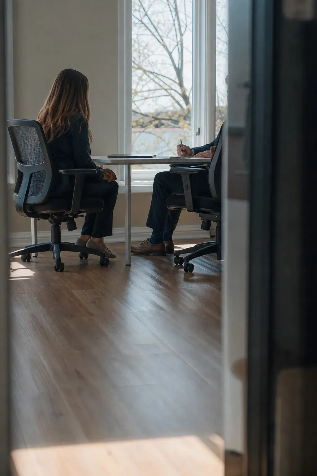 Job interview in a small business office