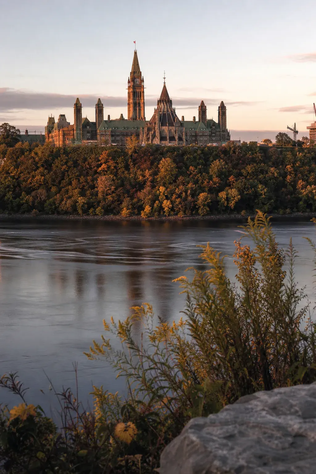 Parliament Hill across the Ottawa River