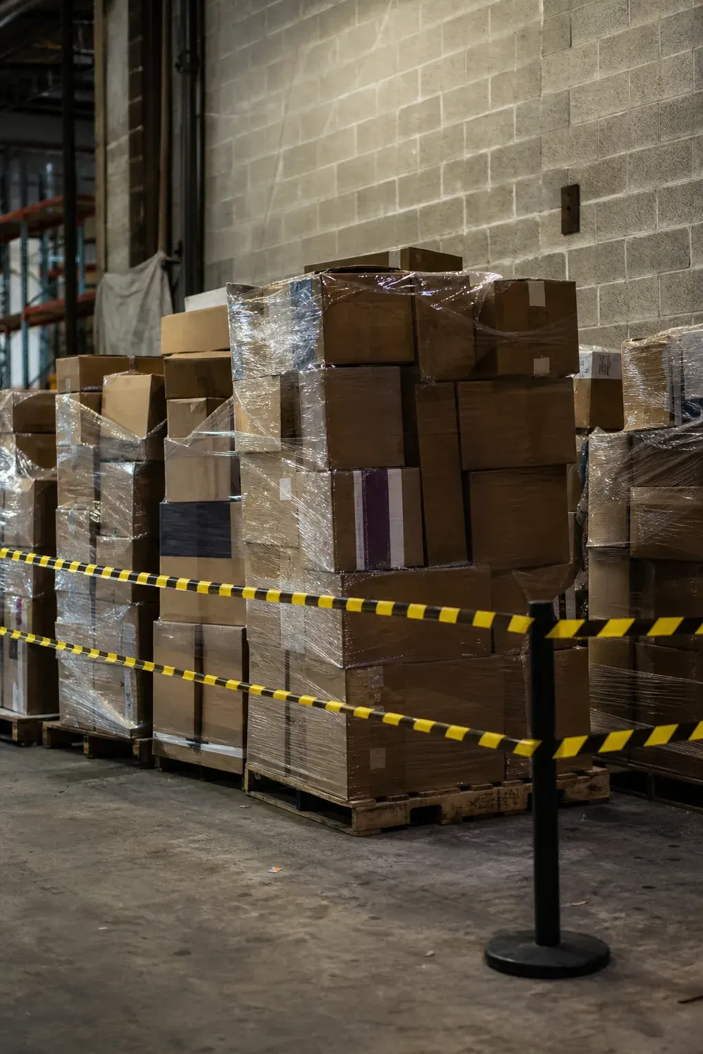 Returned products quarantined in a warehouse