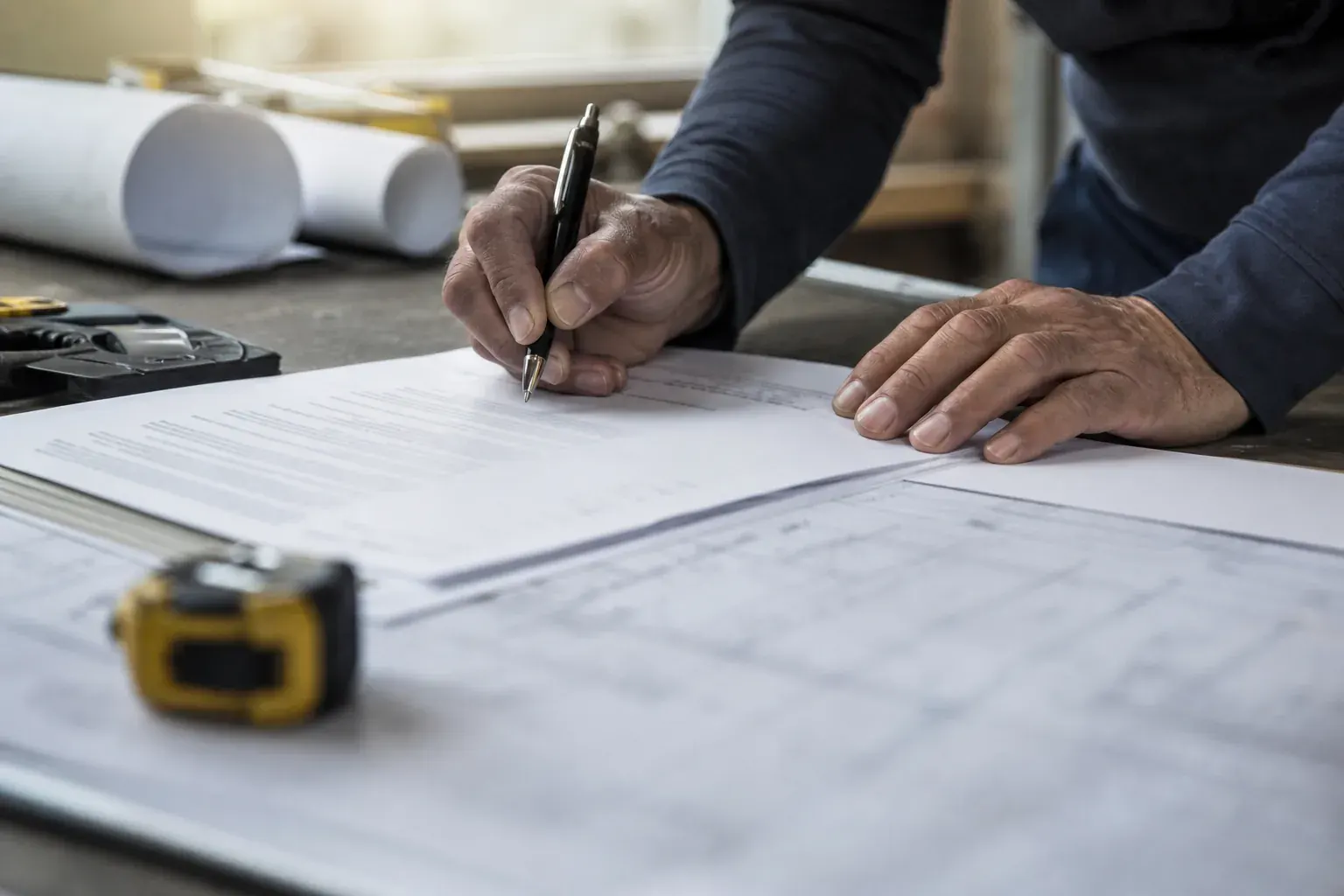 Signing a construction contract and bond