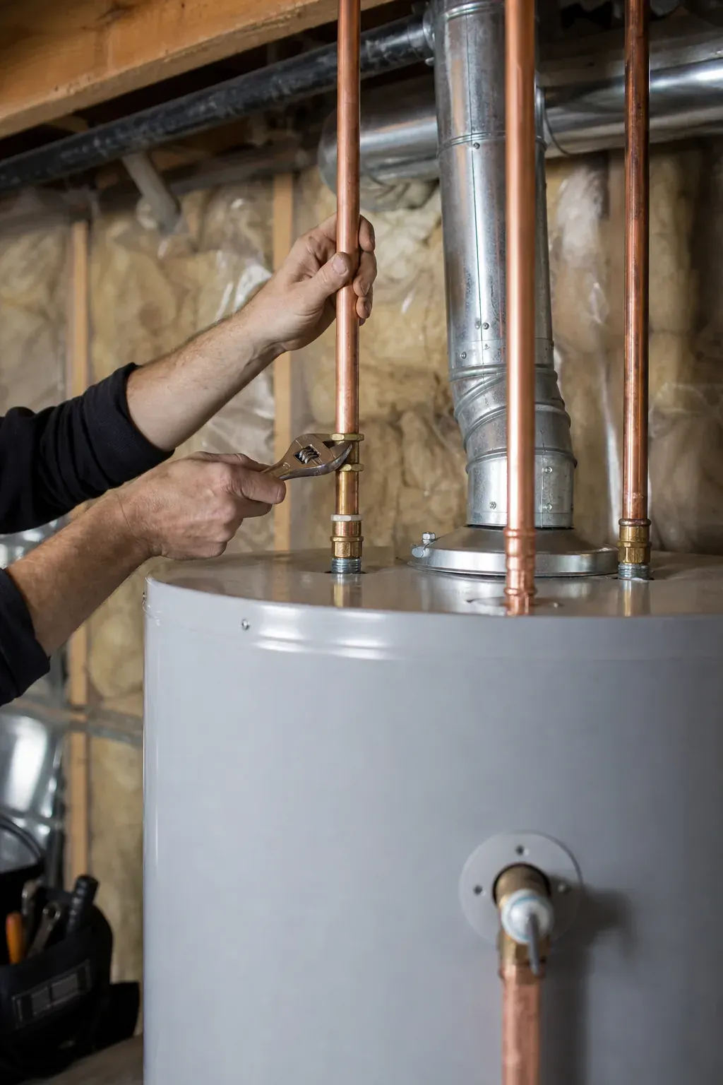 Installing a water heater in a utility room